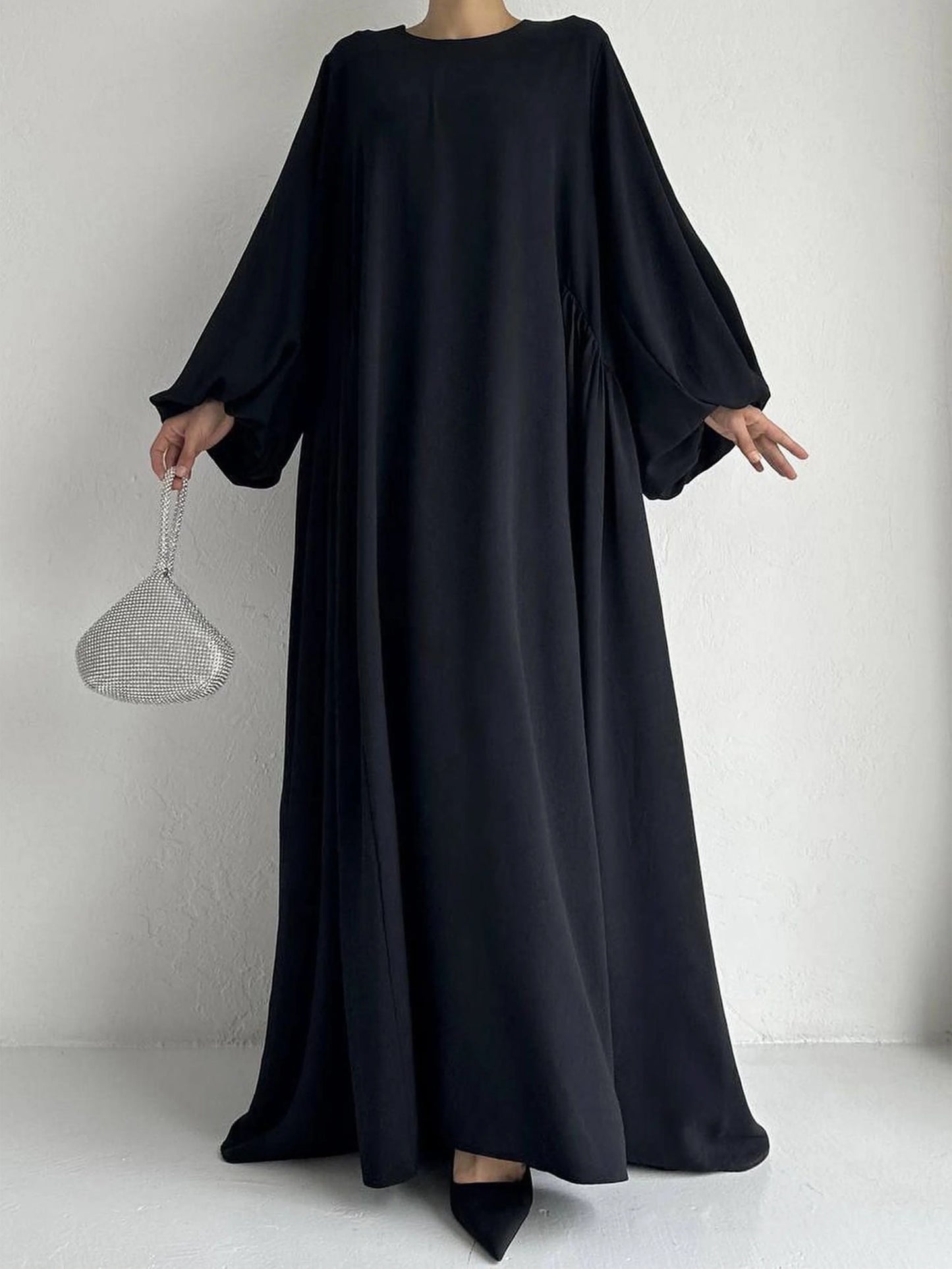 Abaya Solid Bishop Sleeve