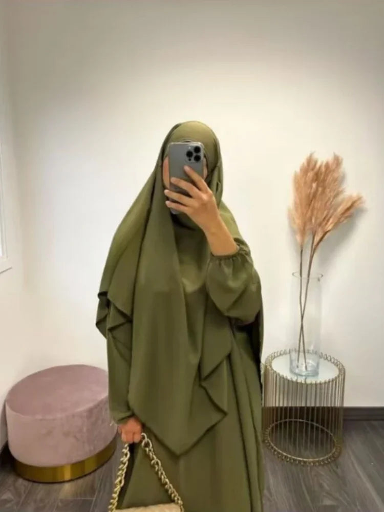 Long Khimar Abaya Dress