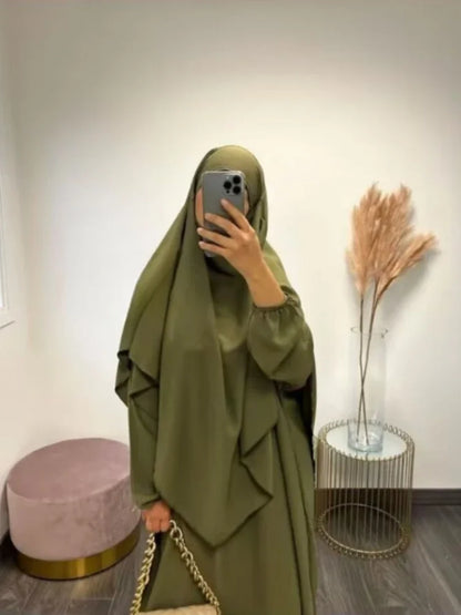 Long Khimar Abaya Dress