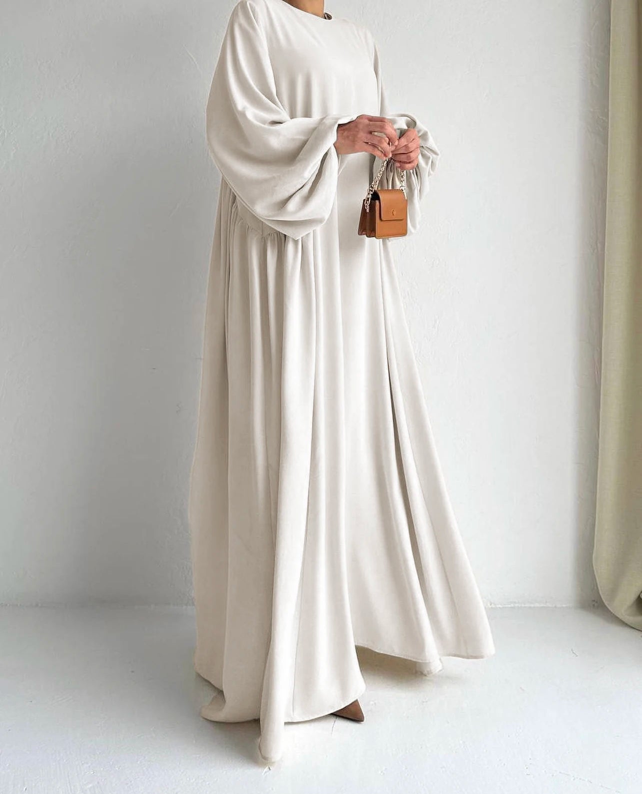 Abaya Solid Bishop Sleeve
