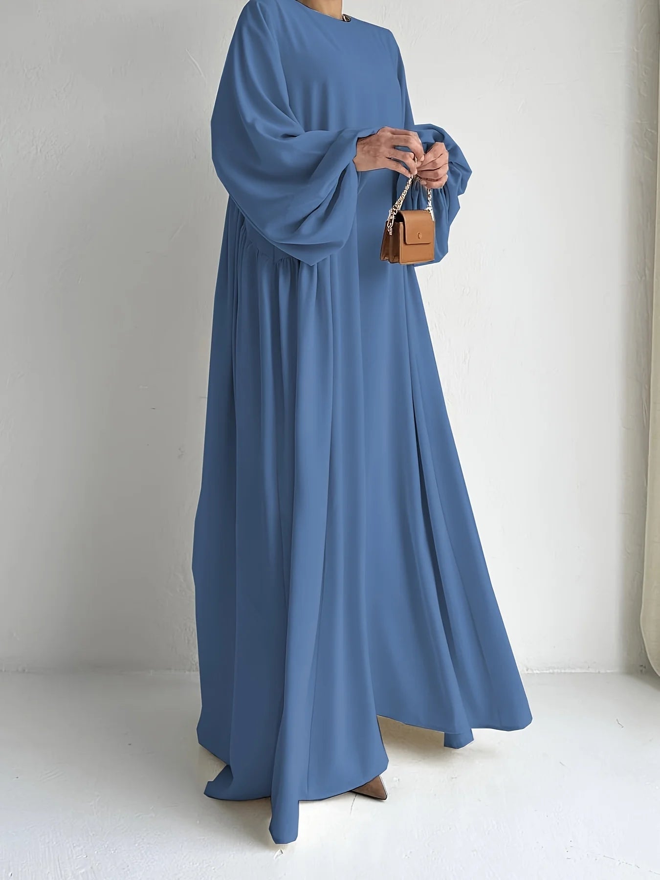 Abaya Solid Bishop Sleeve