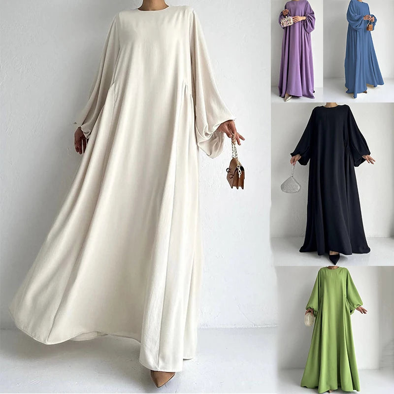 Abaya Solid Bishop Sleeve