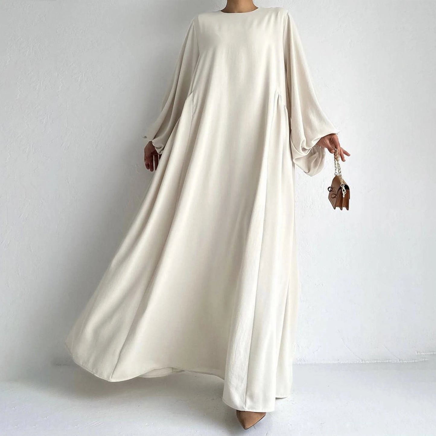 Abaya Solid Bishop Sleeve