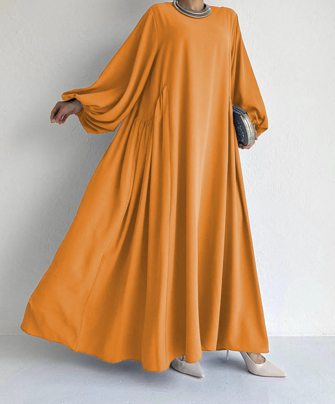Abaya Solid Bishop Sleeve