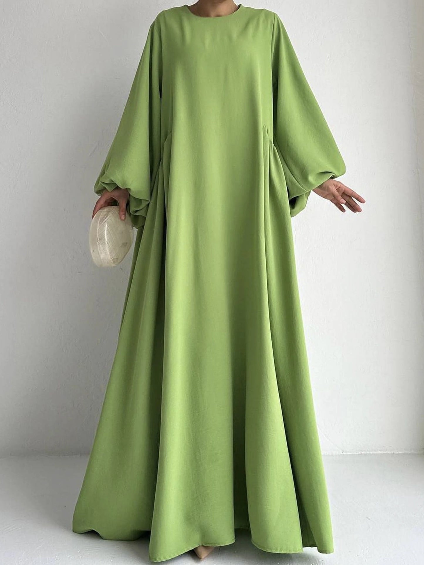 Abaya Solid Bishop Sleeve