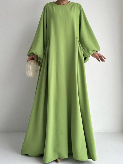 Abaya Solid Bishop Sleeve